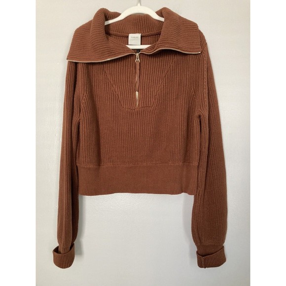 Varley Brown Cowl Neck Sweater - Picture 1 of 9